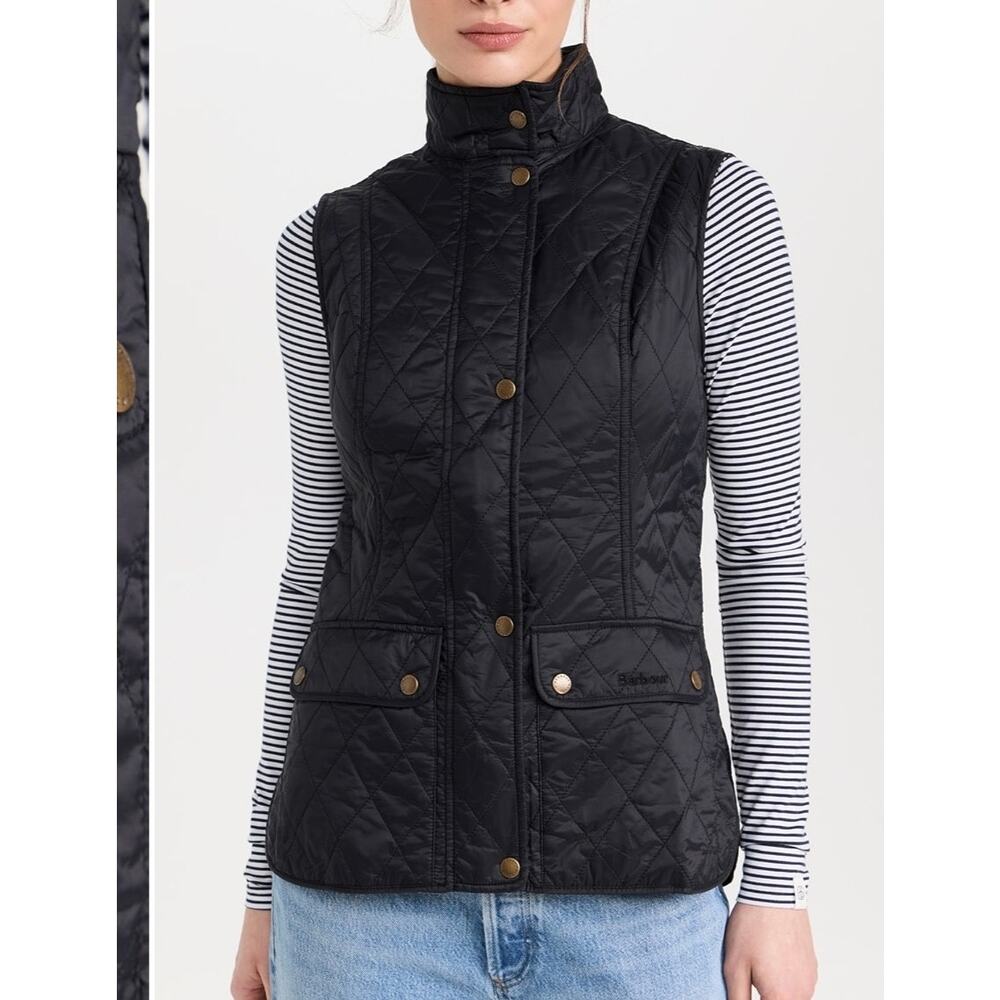 Barbour women’s quilted jacket / vest navy blue Sz. 8 preppy